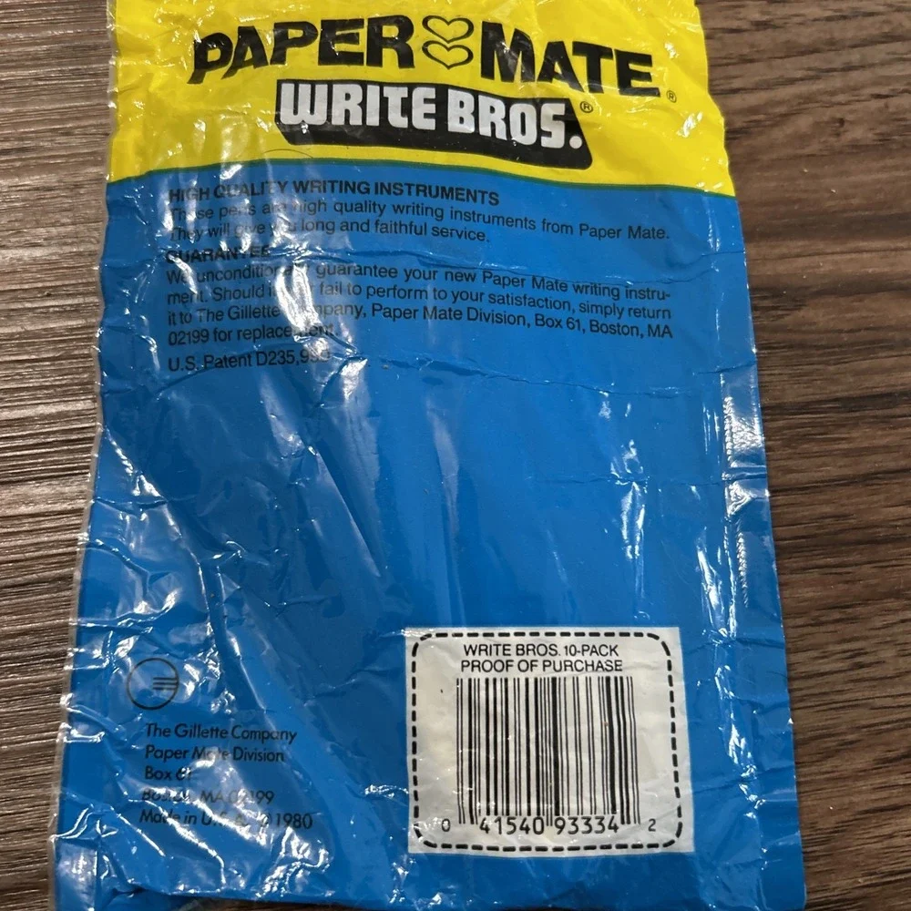 Vtg Paper Mate Write‎ Bros. Ballpoint Pen Medium Point Black Ink 1980s 90s Lot 3